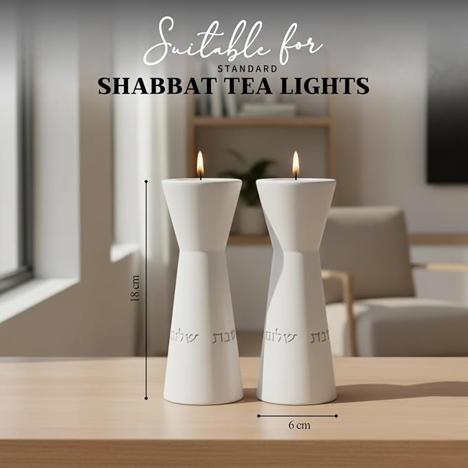 Aura Luxury Candle Holder Set – Modern Décor for Living Room & Dining Table - White