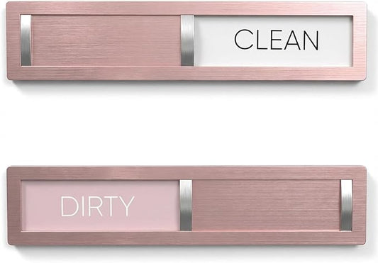 Christmas Dishwasher Magnet - Clean Dirty Sign for Kitchen Decor, 304 Stainless Steel Home Organization and Storage Decor Accessories(Rose Gold-02)