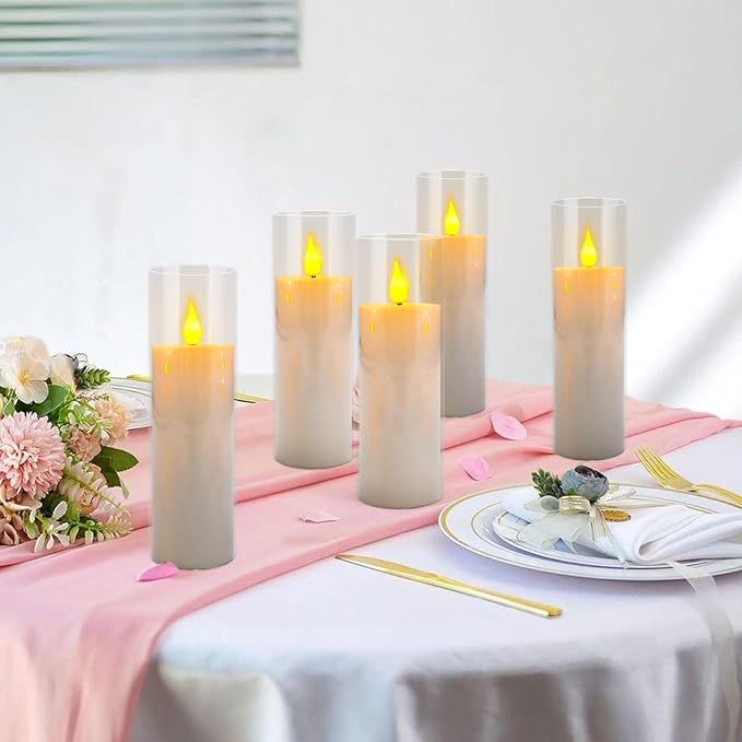 12-Pack White Acrylic Flameless LED Candle Set with Timer Remote Control—Ideal for Home Decor, Valentine's Day, Weddings, and Holiday Celebrations.