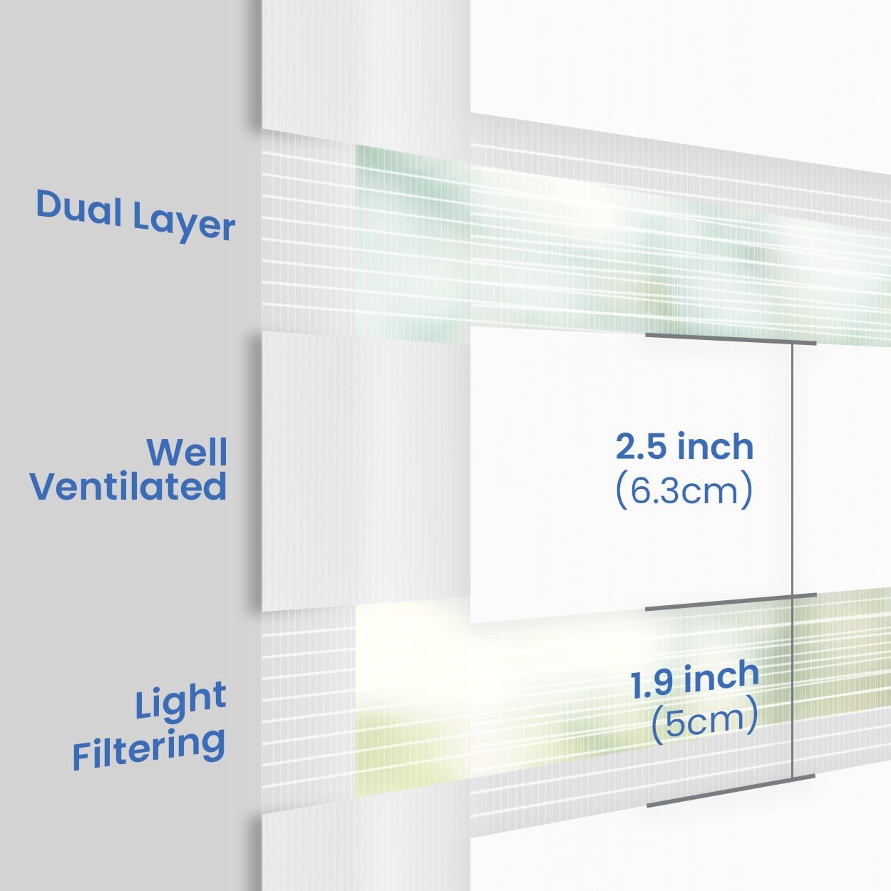 Foiresoft Standard Custom Zebra Roller Blinds for Windows [W10–105 x H10–115 Inch, Mint, Basic], Light Filtering Dual Layer Shades for Bedroom, Living Room, Office, 13 Colors