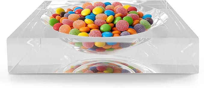 Clear Acrylic Catchall Tray - Decorative Jewelry Dish & Vanity Organizer for Keys, Rings, Earrings | Modern Minimalist Home Decor for Dresser, Nightstand, Entryway