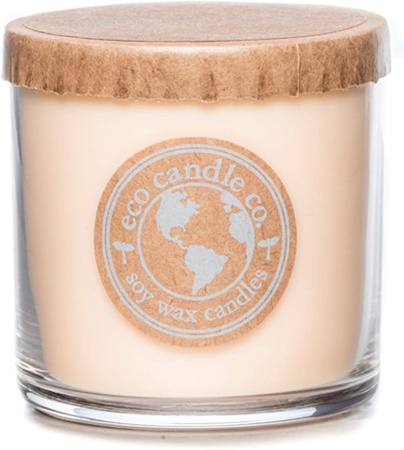 ECO CANDLE CO. Recycled Candle, Beach House, 6 oz. - Scents of Melons & Ocean Air - 100% Soy Wax, No Lead, Kraft Paper Label & Lid, Hand Poured, Phthalate Free, Made from Midwest Grown Soybeans