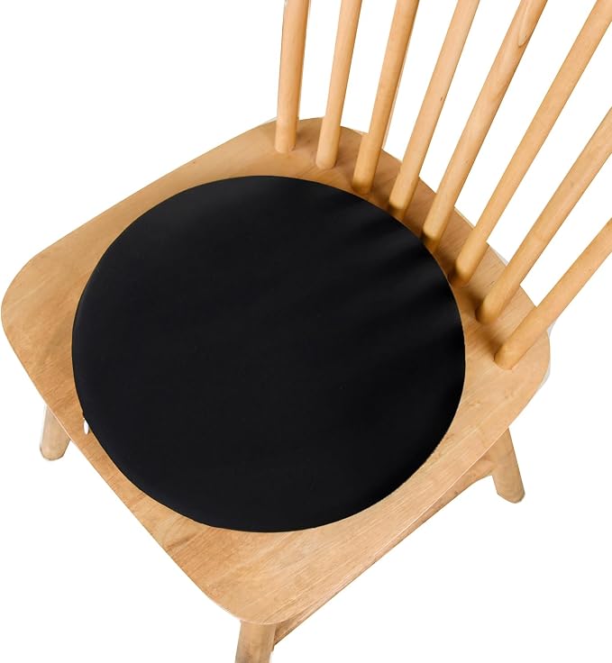 Greenjin 14" Round Bar Stool Cushion, Memory Foam Seat Cushion, Anti Slip Circle Chair Pad, Detachable Small Chair Cushion for Kitchen Dining Chairs Barstool Black