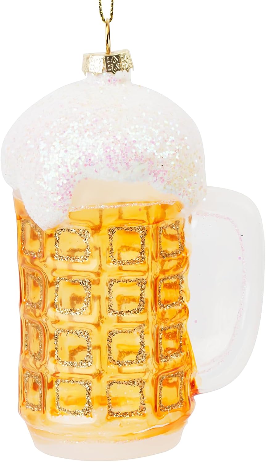 Christmas Ornaments, 2024 Glass Blown Christmas Tree Ornaments, Blue Christmas Tree Decorations, Funny Gifts & Home Decor- Mini Mug of Beer