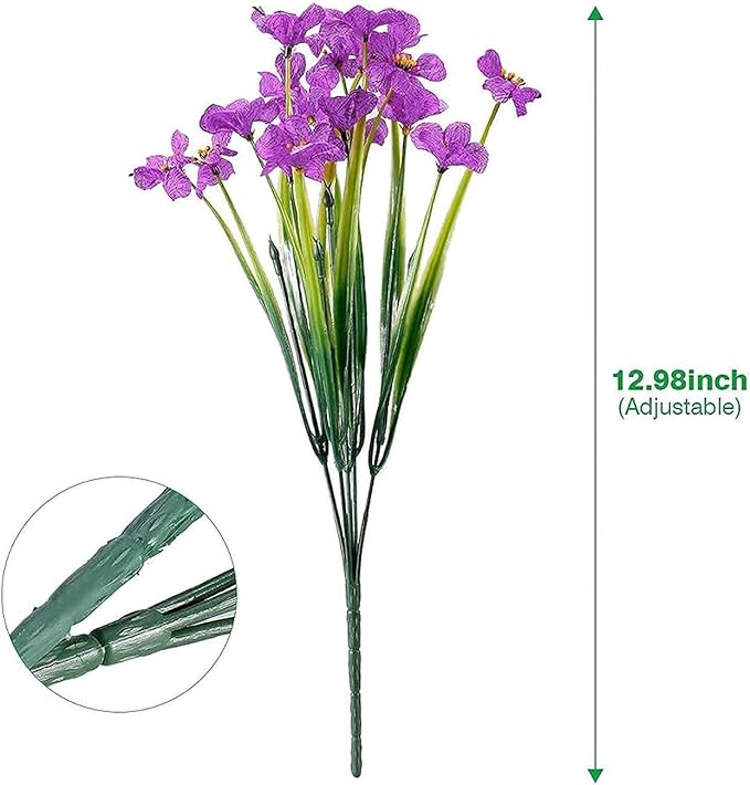 20 Bundles Artificial Flowers for Outdoors,No Fade Fake Silk Flowers with Plastic Plants ,Faux realistic flowers uv resistantfor For Patio Window box Porch Garden Wedding Farmhouse Decor(Mixed Color)