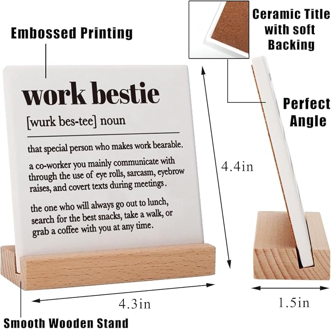 Work Bestie Gifts: Decorative Ceramic Signs for Coworkers & Partners