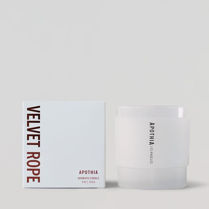 APOTHIA - Velvet Rope Candle | Vanilla Martini & Jasmine | Award Winning Scented Candles with Premium Soy Wax Blend I 60 Hour Long Burning I 9 oz I Small Batches for Luxury Quality in Decorative Jar