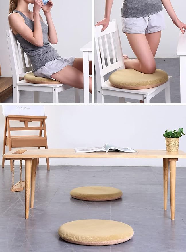 Sigmat Memory Foam Seat Cushion Anti-Slip Soft Round Stool Cushion Chair Pad 13 Inch Coffee