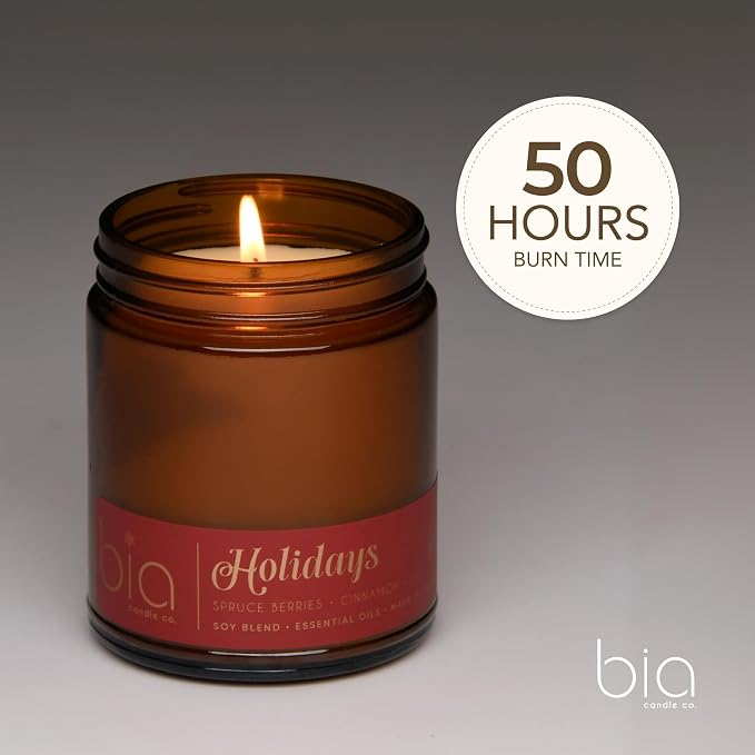 Holiday, Spruce Berry Orange Clove Soy Candle, Cinnamon Pine Vanilla, Perfume-Inspired, High Fragrance Load, Lead-Free Wick, Reusable Glass Jar, Warm Spiced, 7 oz