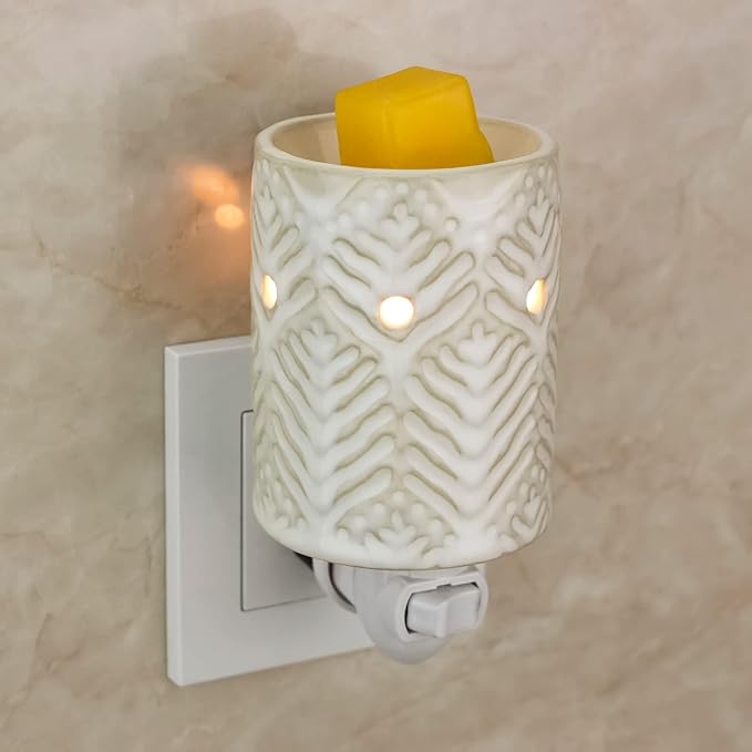 STAR MOON Ceramic Pluggable Wax Melt Warmer for Scented Wax, Diffuser for Fragrance Oil, Candle Melter Plug in Wall for Home, Office and Spa, Ideal Gifts, with Two Bulbs