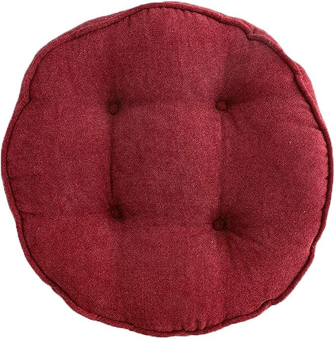 vctops Soft Chair Pads Diameter 16 inch Super Comfy Thicken Solid Color Round Seat Cushion for Kitchen Dining Room Office Chairs (Red,16" x 16")