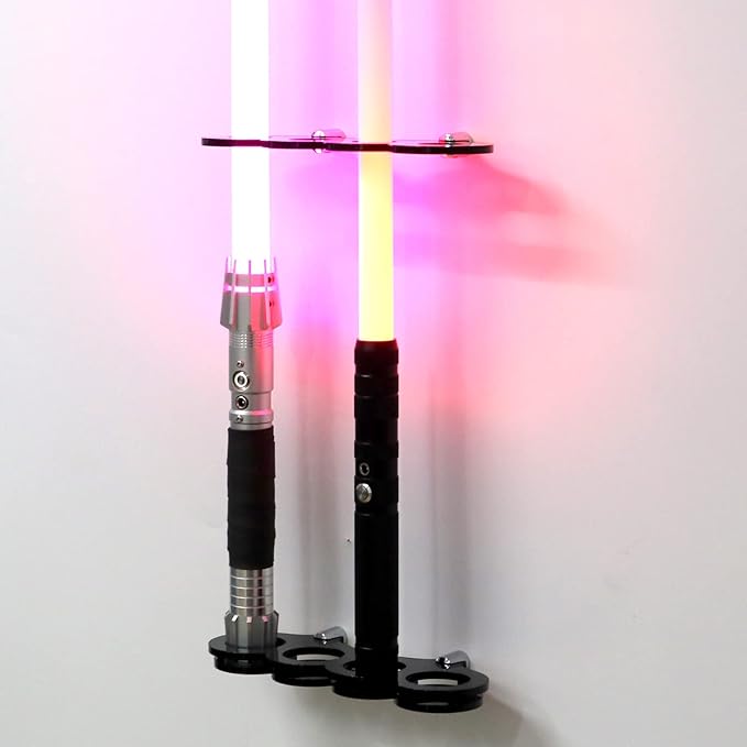 Lightsaber Wall Mount Lightsaber Stand Sword shelf Suitable for Lightsaber Stand Lightsaber Display Swords Light Saber Sword Wall Bracket (Black 4 holes)