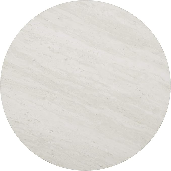 SEI Furniture Luna Round Faux Stone Side Table, Champagne