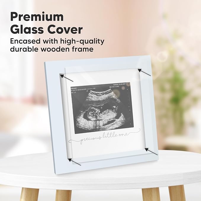 KeaBabies Baby Sonogram Picture Frame and Baby Footprint Kit - Modern Ultrasound Frame For Mom To Be - Baby Hand and Footprint Kit, Keepsake Frame Kits