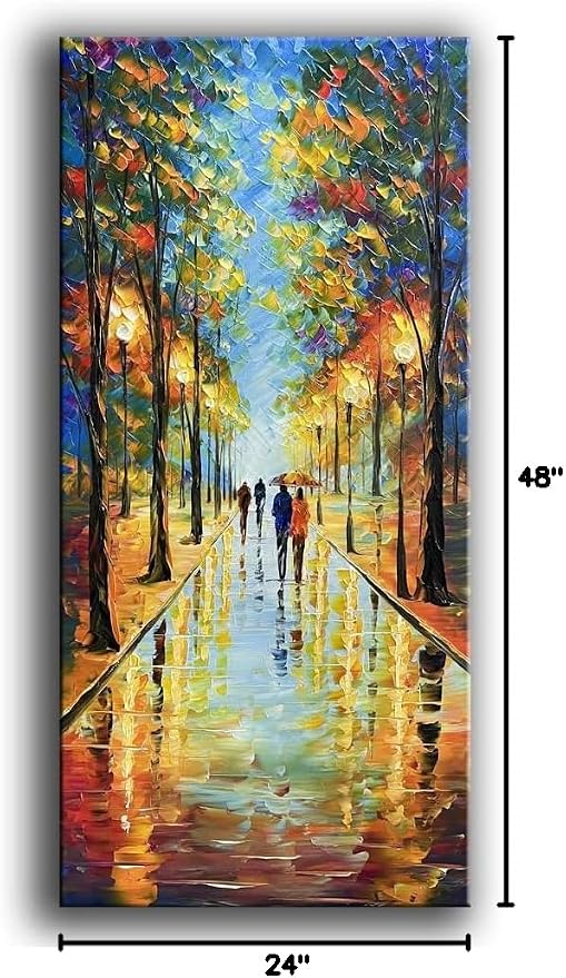 Tyed Art- 100% hand-painted 3D canvas abstract oil painting Landscape art contemporary large canvas wall art painting home Living Room decoration wall 24x48inch