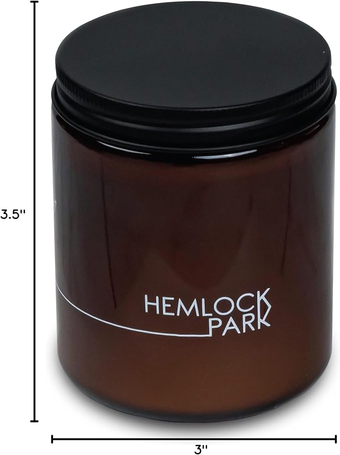 Hemlock Park Sea Salt Orchid Apothecary Scented Candle | Crackling Wood Wick, Botanical Fragrance & Coconut Apricot Wax | Up to 60 Hour Burn Time | 8 oz | Made in USA