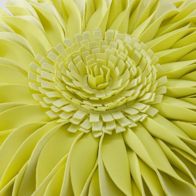 OiseauVoler Summer Throw Pillow Covers Decorative 3D Sunflowers Cushion Covers Handmade Pillowcases for Couch Bed Living Room Home Decor 18x18 Inches Lemon Yellow