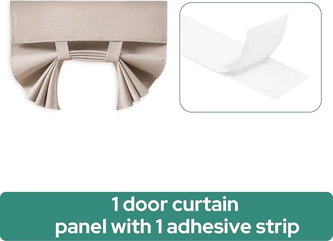 HOMEIDEAS 100% Natural Linen Blackout French Door Curtains, Privacy Door Window Curtains, 30 X 68 Inch Room Darkening Blinds, Thermal Insulated Shades for Bedroom, 1 Panel
