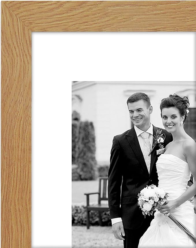 Americanflat Set of 7 Picture Frames with Shatter-Resistant Glass - Gallery Wall Frame Set with One 11x14, Two 8x10 and Four 5x7 Frames - Signature Collection - Dark Oak