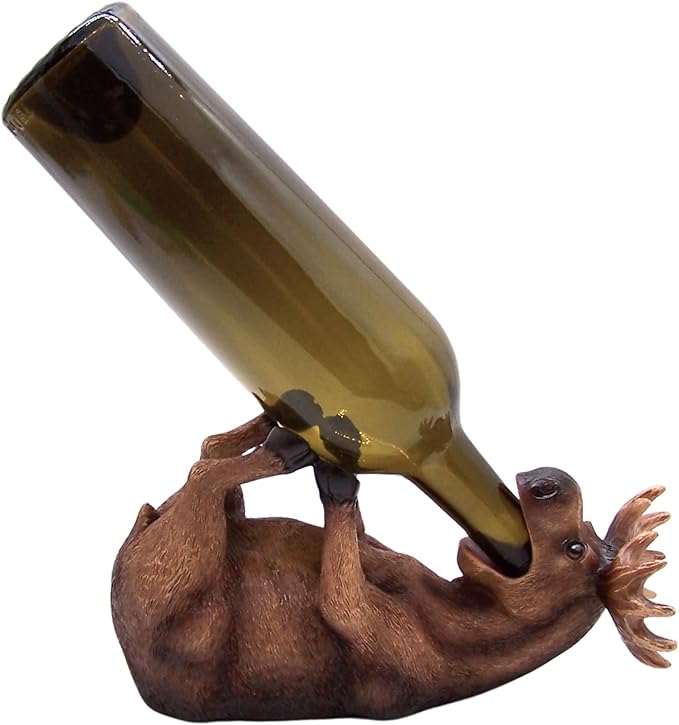 Wowser Rustic Moose Wine Bottle Holder - Wine Accessories & Kitchen Organizer