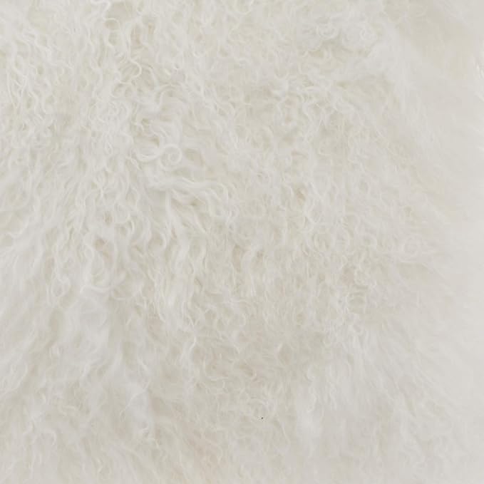 SARO LIFESTYLE Mongolian Lamb Fur Poly Filled Throw Pillow