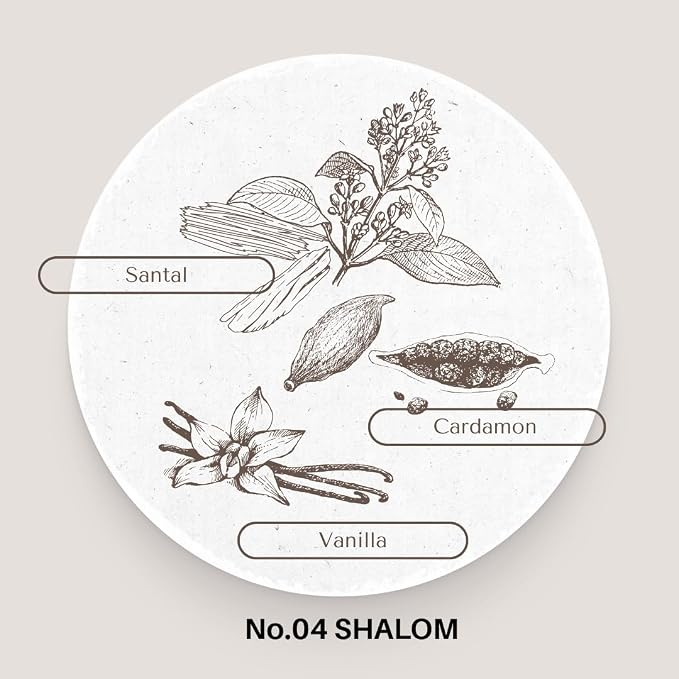 MODERATO Los Angeles No.04 Shalom – Luxury Santal Scented Coconut Wax Candle, Calming & Cozy, Cardamom, Cedarwood, Sandalwood, Crystal Clear Glass Vessel, 50 Hour Burn, Candle Gift, Made in USA 8.5oz