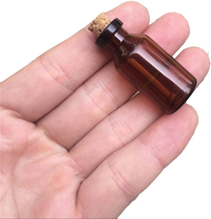5ml Amber Glass Vials with Cork Empty Brown Tiny Glass Jars Mini Glass Bottles Vials Jars Containers 50units (50, 5ML)