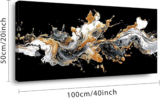 Ggaafet Black and White Abstract Wall Art for Bedroom Canvas Painting Prints Beautiful Pigment Water Drop Art Deco Modern Artwork Office Family Room Decor