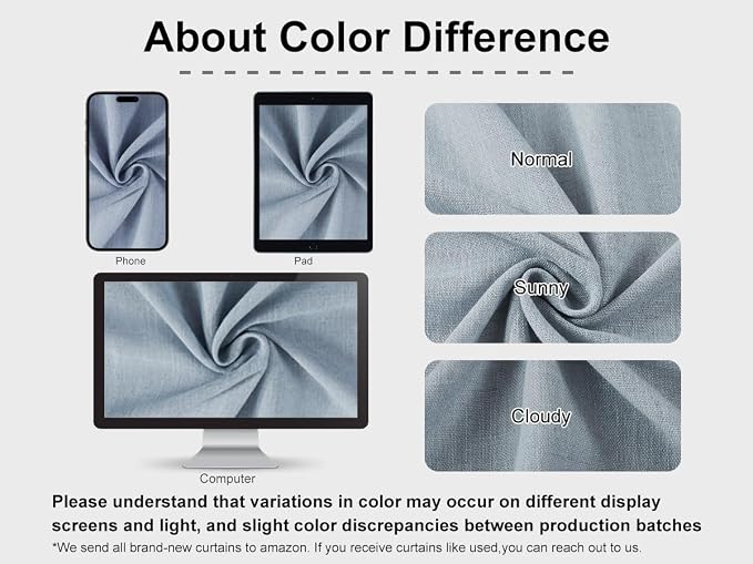 Vision Home Blue Grey Pinch Pleated Semi Sheer Curtains Textured Linen Blended Light Filtering Window Curtains 108 inch for Living Room Bedroom Pinch Pleat Drapes with Hooks 2 Panels 9ft 40" Wx108 L