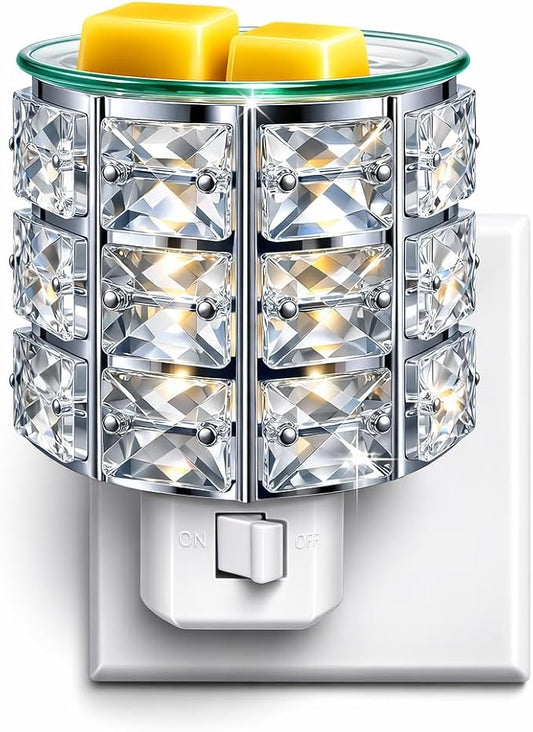 MeplLivs Warmers Pluggable Fragrance Warmer- Decorative Plug-in for Warming Scented Candle (Silver)