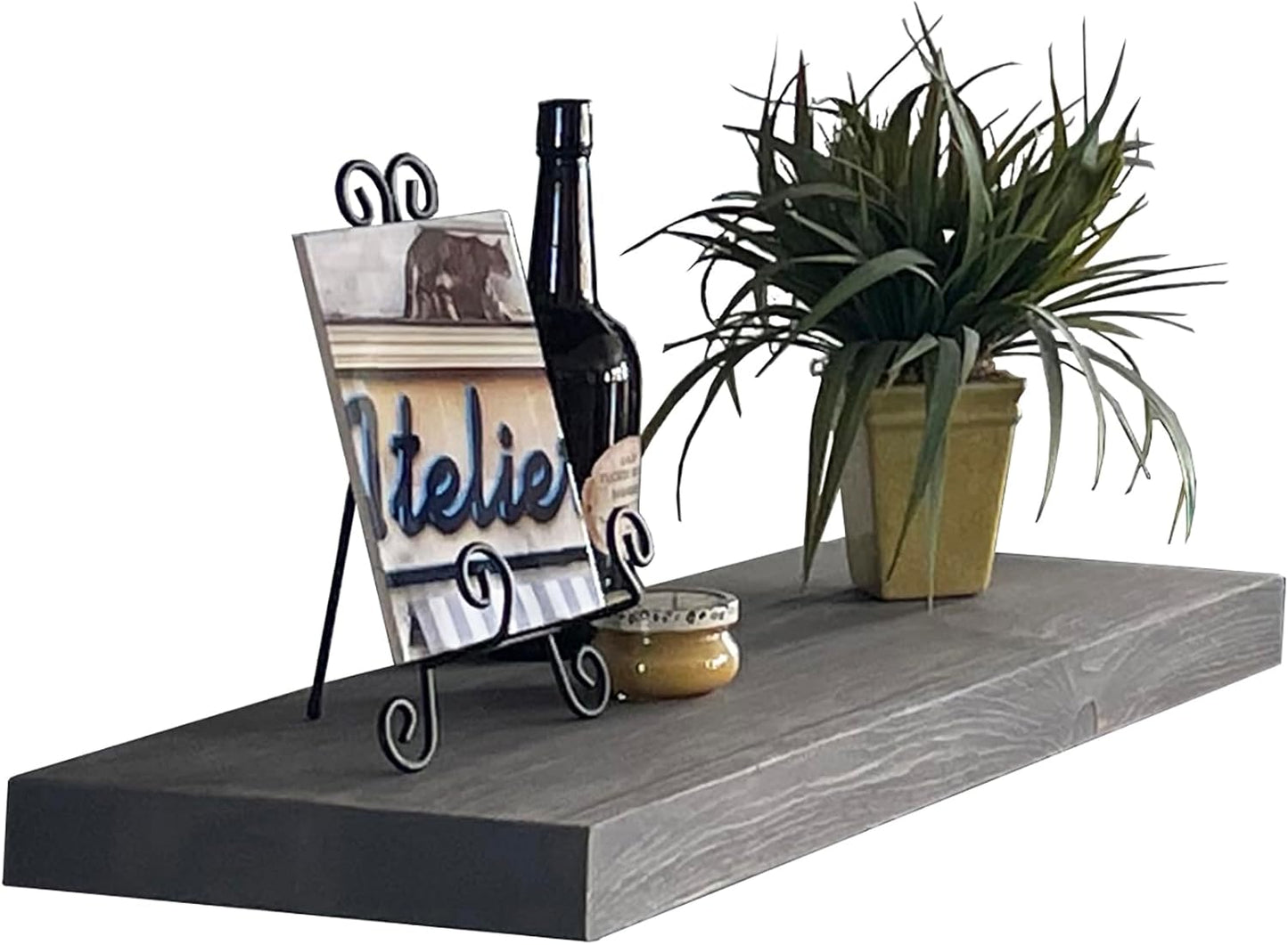 Joel's Antiques - 30 Inch Wooden Floating Shelves for Wall - 30x12x2 in - Made of Natural Wood - Long Heavy Duty Rustic Wall Shelves for Bedroom - Perfect for Living Room, Kitchen - Gray, Grey