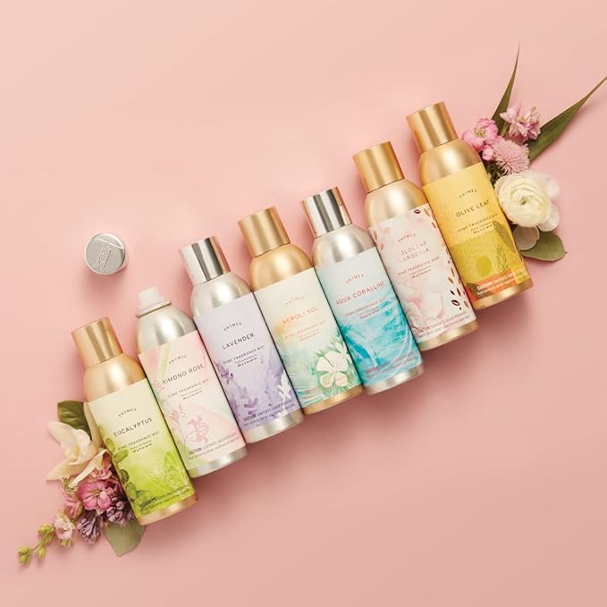 Thymes Home Fragrance Mist – Room Air Fresheners for Home Long Lasting – Air Freshener Spray – Premium Home Fragrance – Notes of Laurel Leaf, Lavender Flowers, and Patchouli (Olive Leaf, 3 oz)