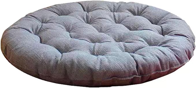 Large Linen Floor Cushions,Round Futon Pillows Japanese Style Tufted Floor Pillows Meditation Cushions for Seating On Pad for Yoga Sofa Balcony(Size:30x30inch,Color:Light Gray)
