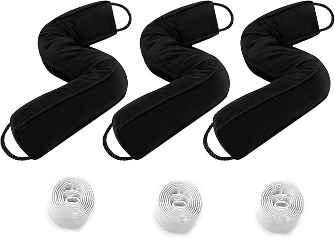 Sunolga 38inch Door Draft Stopper 2.2LB Under Door Noise Air Stopper, 3 Pack Sound Proof Draft Guard for Doors and Windows,Machine Washable - Black