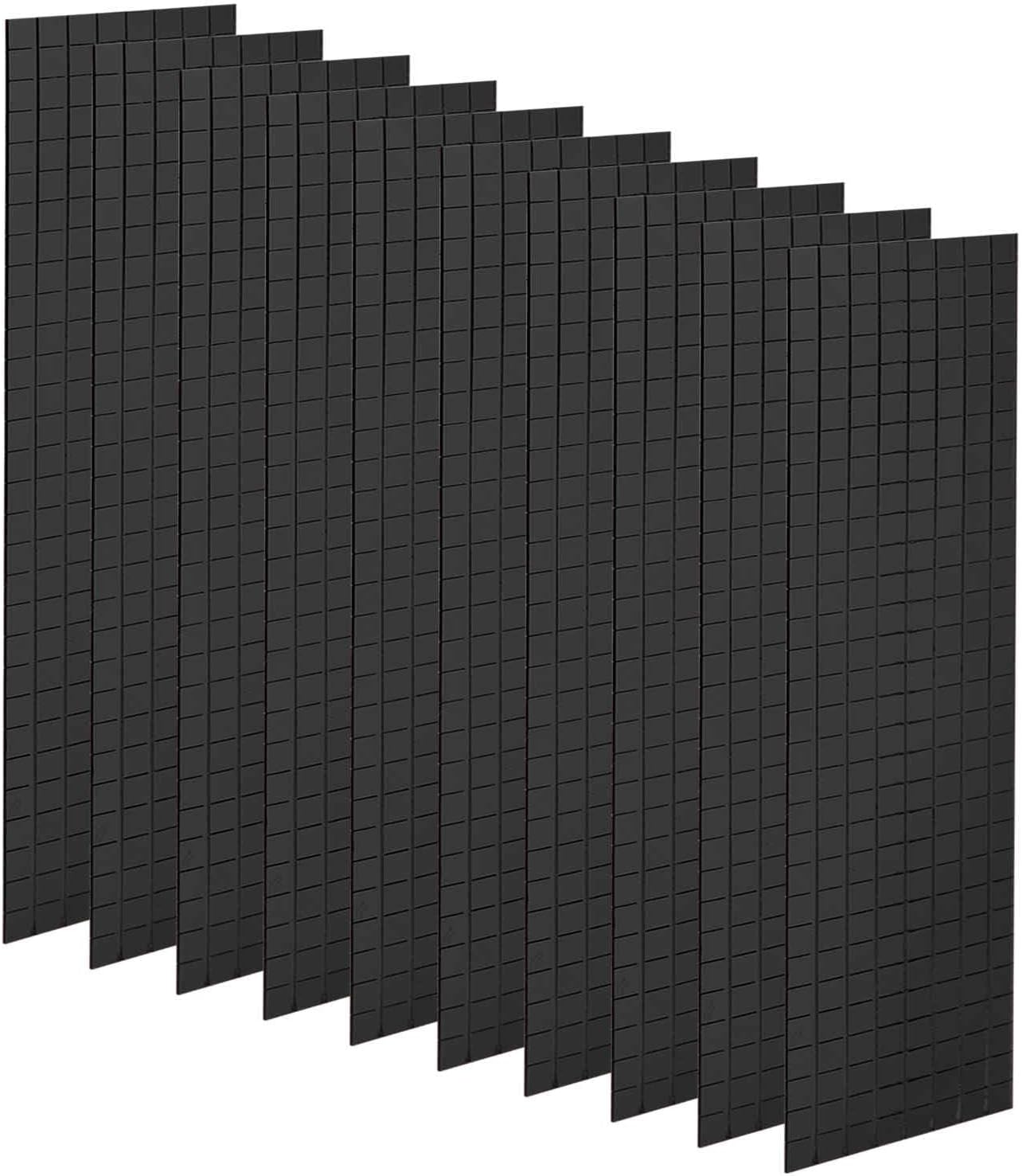 HARFINGTON 10 Sheet 4800 Pieces Self Adhesive Mirror Mosaic Tiles 5x5mm Small Square Mirror Tiles Sticker Disco Ball Stickers Mini Glass Tiles for DIY Craft Party Home Decoration, Black
