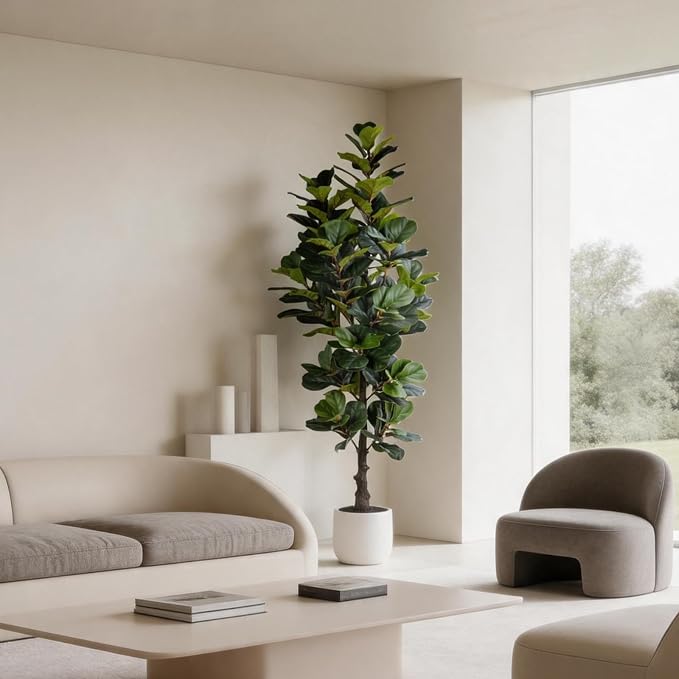 6FT Ultra-Full & Lush Artificial Fiddle Leaf Fig Tree for Home Decor – 171 Lifelike Leaves, Large Faux Plants Indoor, Artificial Plants Indoor for Office Living Room Interior Decor – Housewarming Gift