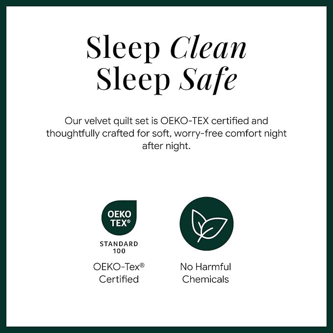 Tribeca Living Lugano Oversized Velvet Quilt Set - All Season, Extra Large, 2 Piece Twin Size Comforter Set with 1 Pillow Sham in Emerald Green Honeycomb Pattern 260GSM