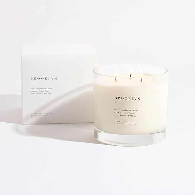 Brooklyn Candle Studio Brooklyn XL 3 Wick Candle - Luxury Scented Candle, Vegan Soy Wax, Hand Poured in The USA, 100 Hour Slow Burn Time - 27oz