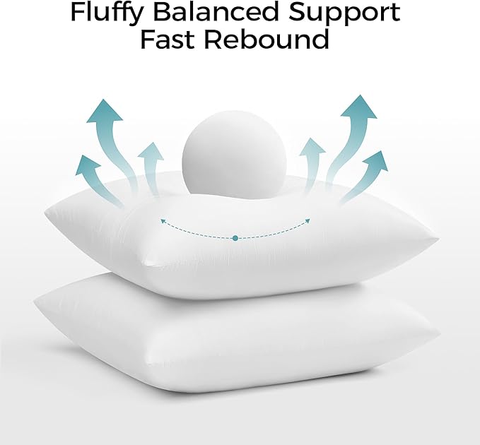 puredown® 20x20 Throw Pillow Inserts Set of 2 – Supportive & Fluffy Down Alternative Pillow Forms for Couch, Sofa & Bed, Indoor Decorative Cushion Stuffer