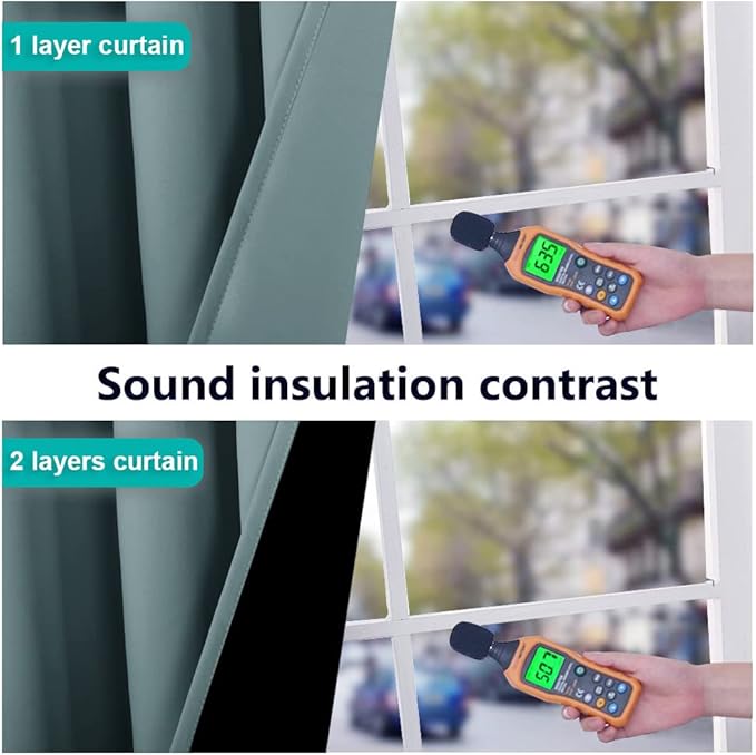 NICETOWN 100% Blackout Window Curtain Panels, Full Light Blocking Drapes with Black Liner for Nursery, 72-inch Drop Thermal Insulated Draperies (Aqua, 2 Pieces, 42-inch Wide Per Panel)