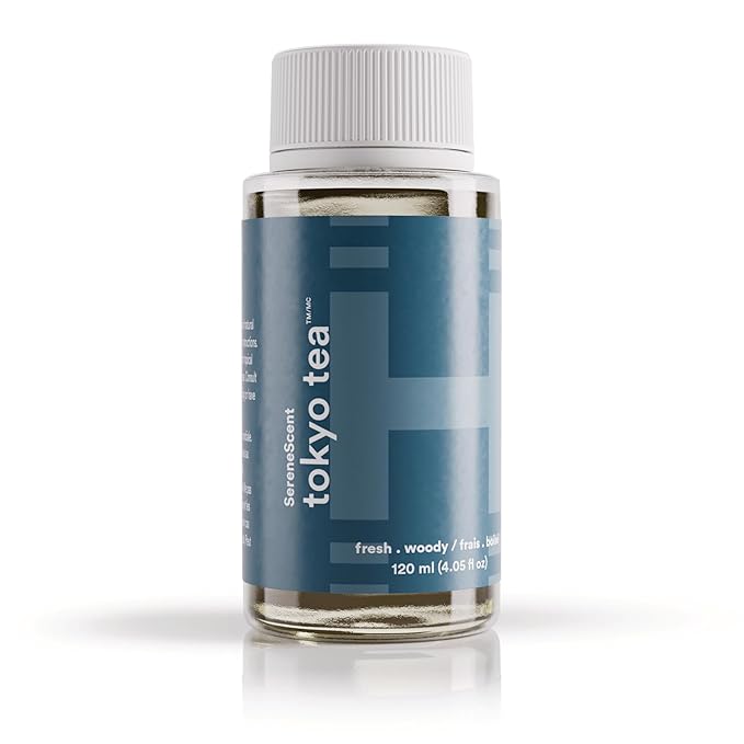 Homedics SereneScent Waterless Diffuser Oil Refill — Tokyo Tea (120ml). Clean, Safe, Bright & Refreshing Hotel-Inspired Home Fragrance. Compatible with SereneScent Diffusers. Easy Twist Plug & Play