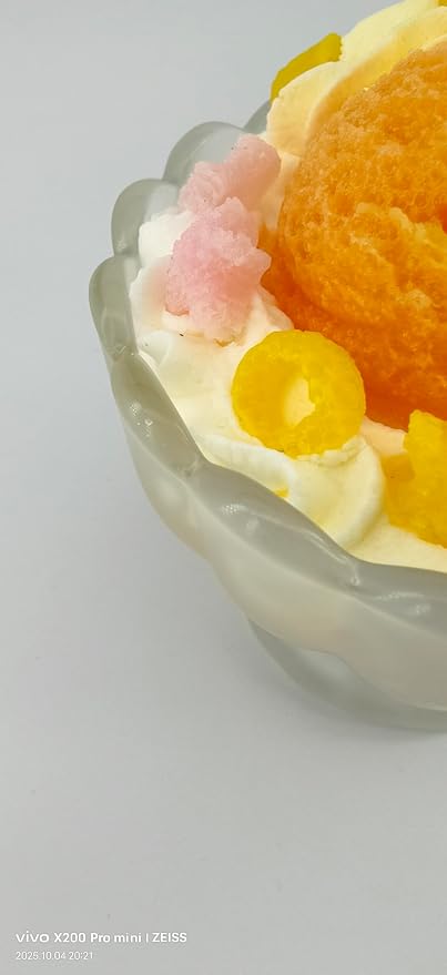 Generic Ice Cream Aromatherapy Candles, Glass Goblet, Decorative Dessert Shape, Fruits Fragrance, Birthday Festival Party Mother Gift (Fragrant Peach)
