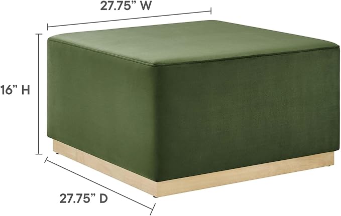 Modway Large 28" Square Performance Velvet Upholstered Upholstered Ottoman