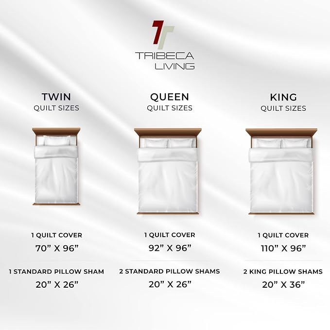 Tribeca Living Luxury Velvet Quilt King Size Set - 260GSM Ultra-Soft Oversized Velvet Bedspread Comforter Set with 2 Shams, in Florence White