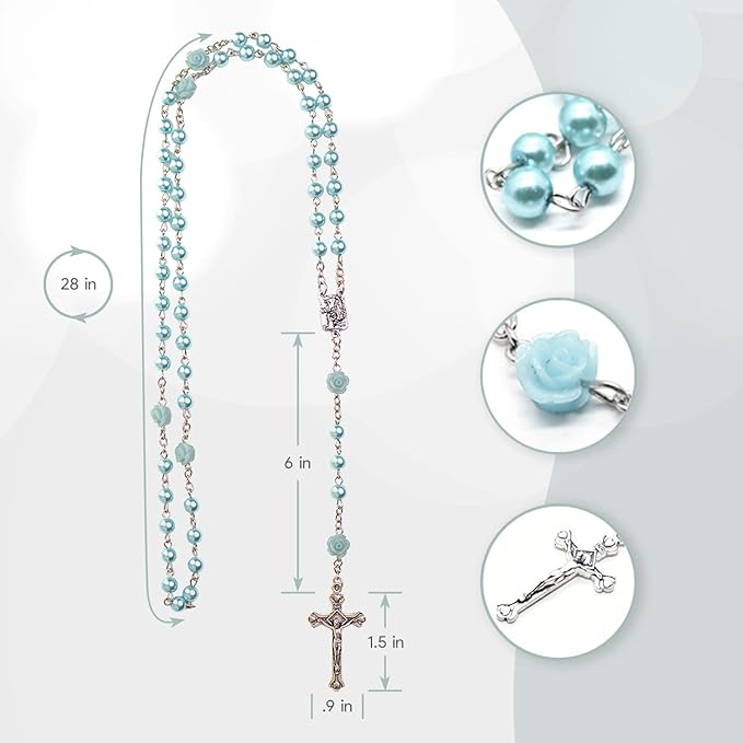 Baptism Gifts for Boys - My First Rosary & Matching Keepsake Box, Catholic Christening Gifts for Baby Boys from Godmother for Dedication with Colorful Gift Box