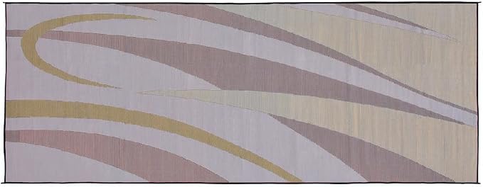 Stylish Camping Ming's Mark GC7 Stylish Camping Reversible Graphic Patio Mat - 8' x 20', Brown/Gold