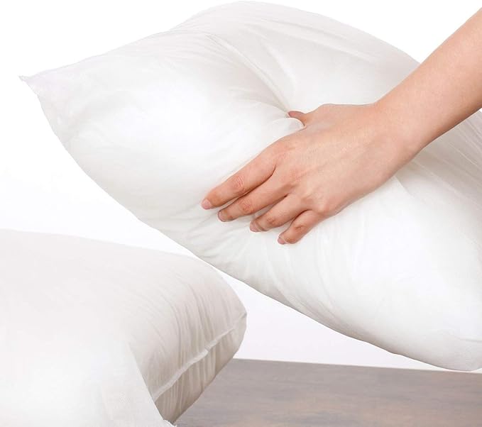 Calibrate Timing 18 x 18 inches Pillow Inserts, Set of 6 Hypoallergenic Brushed Microfiber Liner Down Alternative Filled Square Cushion Throw Pillow