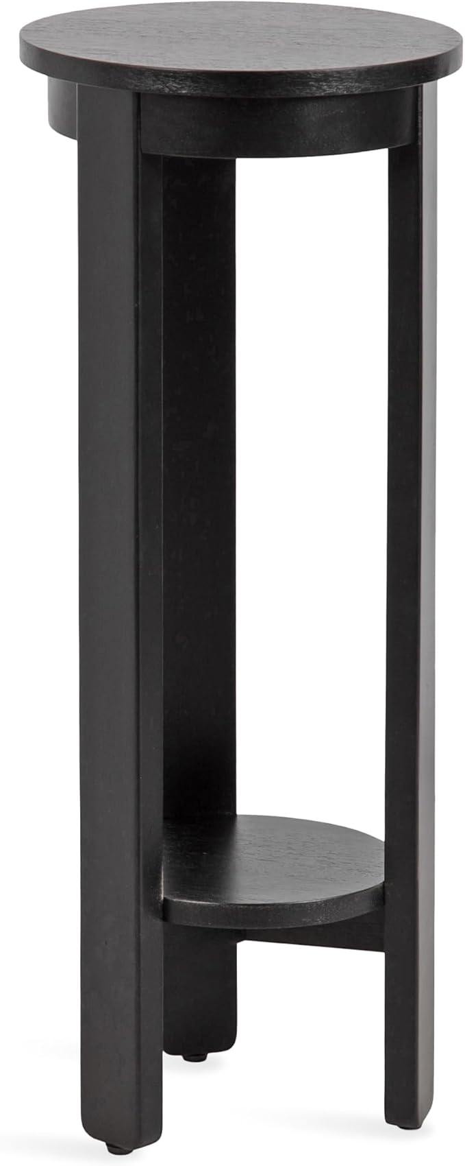 Kate and Laurel Foxford Modern Tiered Round Drink Table, 12 x 12 x 30, Black, Transitional Two-Tier Circle Plant Stand for Use as Living Room Pedestal Table or Small Bedroom Nightstand