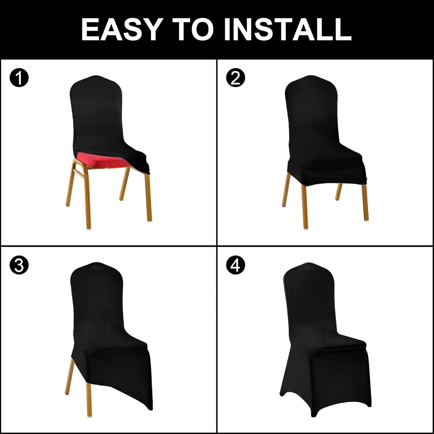 Waterproof Spandex Chair Cover 12PCS, Stretch Dining Chair Covers, Polyester Outdoor Chair Covers, Protector Stretch Chair Cover for Party Universal, Banquet, Wedding Event, Hotel(White)