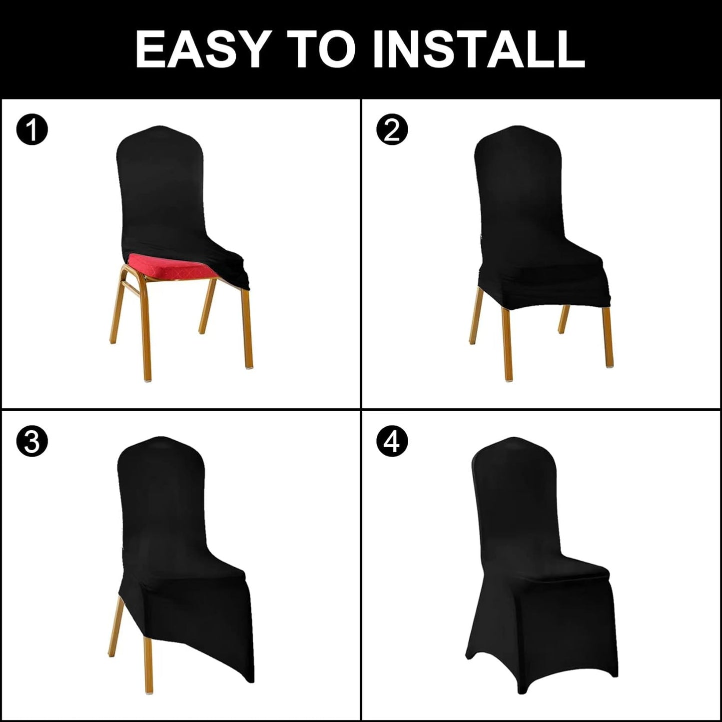 SUPERO Waterproof Spandex Chair Cover 12PCS, Stretch Dining Chair Covers, Polyester Outdoor Chair Covers, Protector Stretch Chair Cover for Party Universal, Banquet, Wedding Event, Hotel(Eggplant)